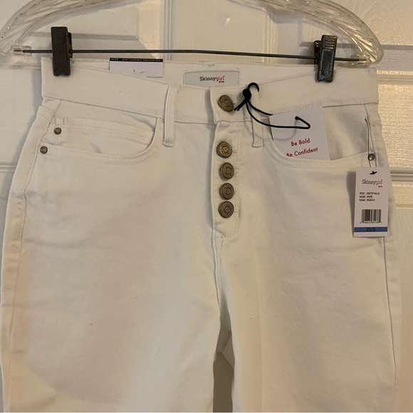 NEW SKINNY GIRL High Rise Straight Leg Ankle Crop Jeans White. SZ 25 - Picture 10 of 11